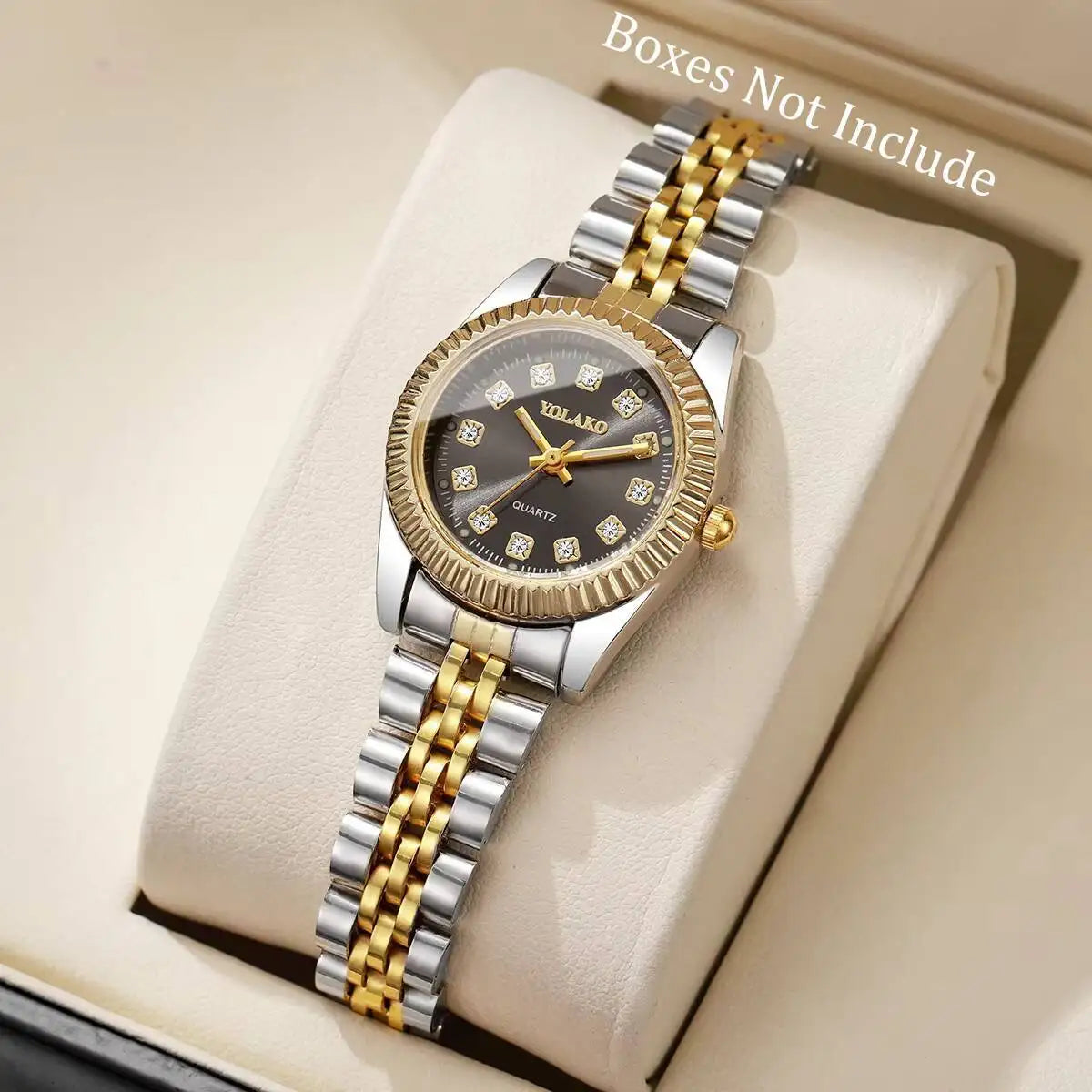 Luxury Rhinestone Men Business Watches Fashion Women Quartz Watch with Calendar Clock Gift(Without Box)