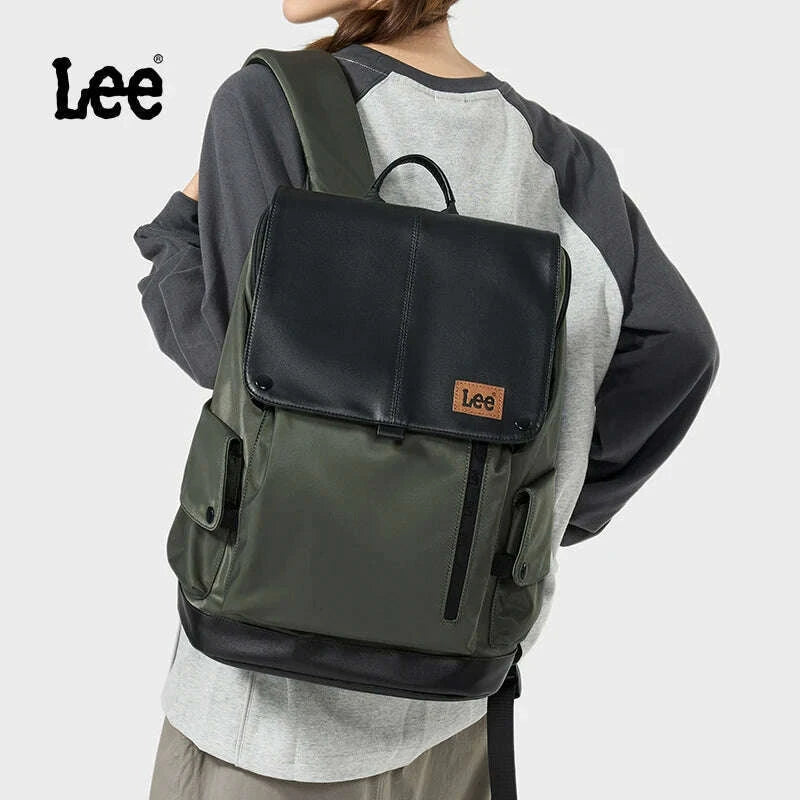 lee-new-korea-style-flip-leather-backpack-women-men-large-capacity-business-commuter-travel-rucksack-buy-laptop-school-book-bagkimlud-womens-fashion-34614122