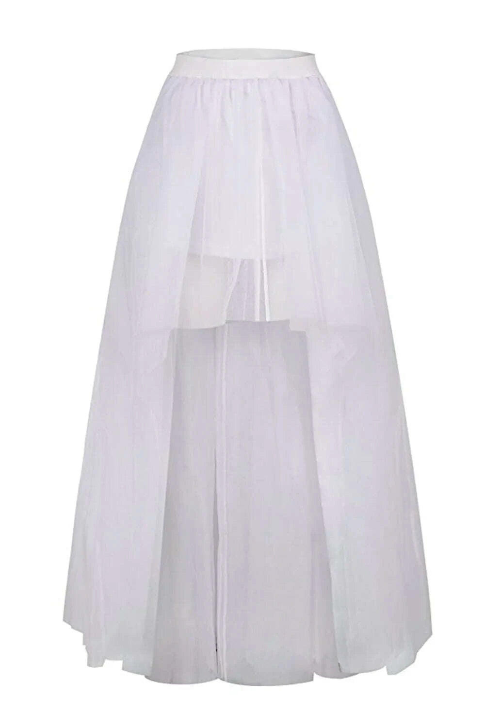KIMLUD, MisShow Hi-Lo Gothic Punk Tutu Skirt Soft Tulle Elastic Waist High Low Mesh Net Halloween Cosplay Costume Maxi Women Dress, KIMLUD Womens Clothes