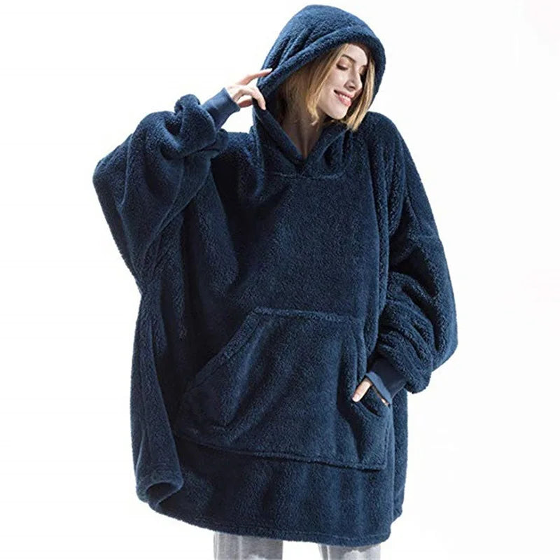 Hooded Blanket – Double-Faced Fleece – Polyester | KIMLUD
