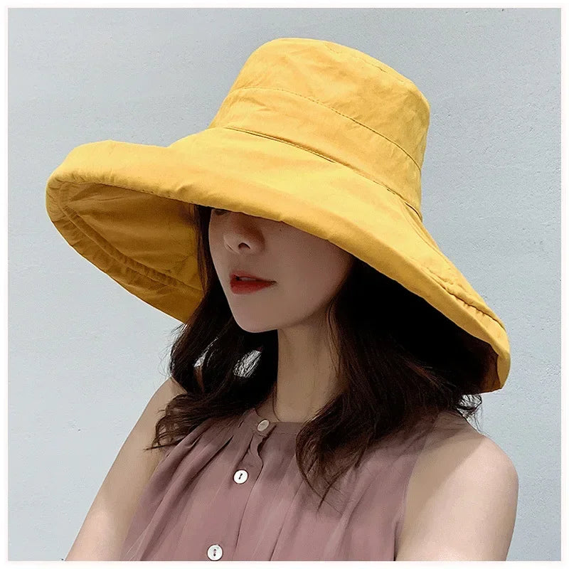 Handcrafted Luxe Cotton Solid Bucket Hat — Black | KIMLUD
