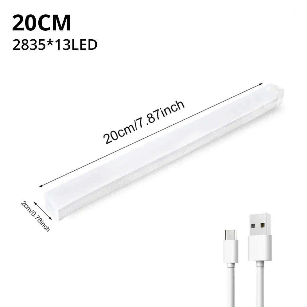 KIMLUD, Motion Sensor Night Lights Wireless LED Lamp USB Rechargeable Magnetic For Wardrobe Room Closet Kitchen Aisle Tube Detector Bulb, KIMLUD Womens Clothes
