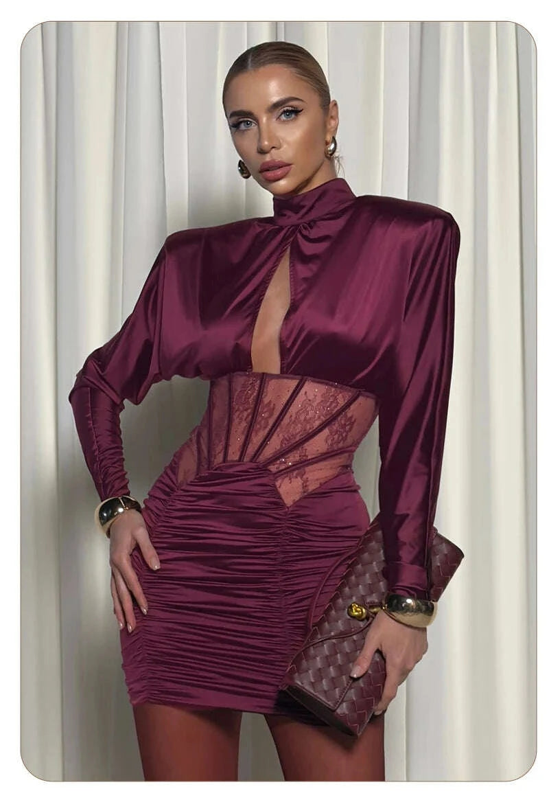 vc-elegant-burgundy-satin-mini-dress-with-lace-corset-detail-long-sleeve-high-neck-ruched-party-dress-for-evening-events-promkimlud-womens-clothes-35075355