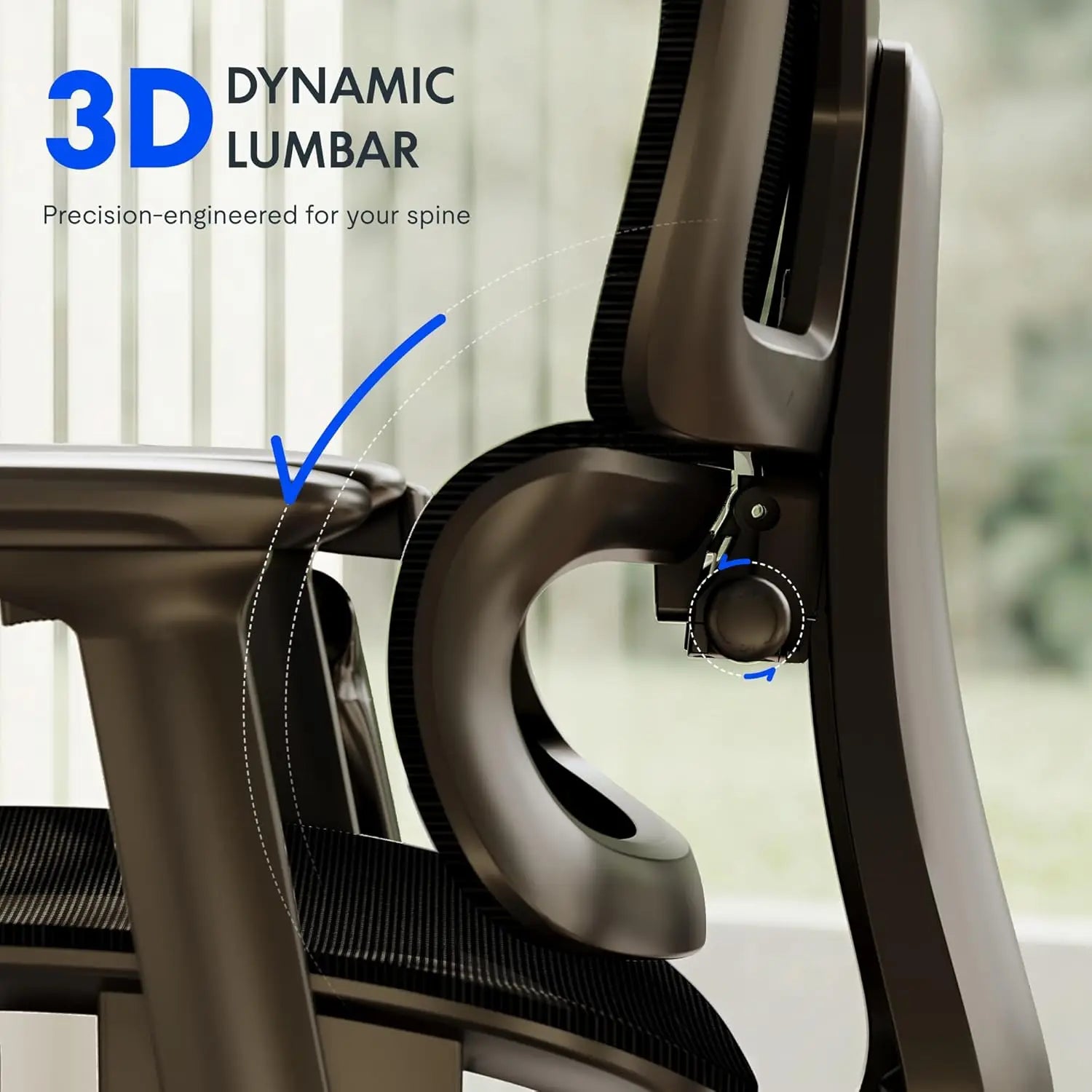 Mesh Ergonomic Office Chair With Footrest And 3D Armrests — Black | KIMLUD