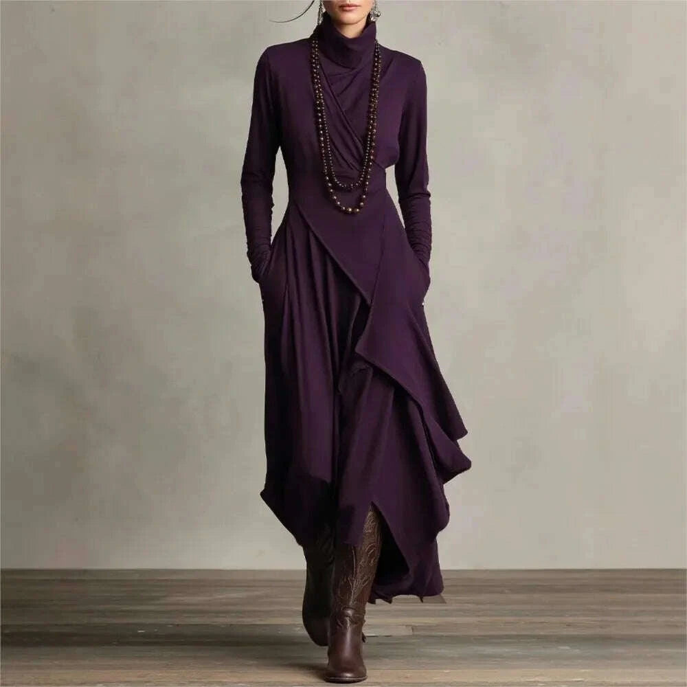 irregular-dress-solid-color-long-sleeve-spring-autumn-womens-new-cross-high-neck-long-dress-vestidos-para-mujer-ropa-mujerkimludkimlud-35565166