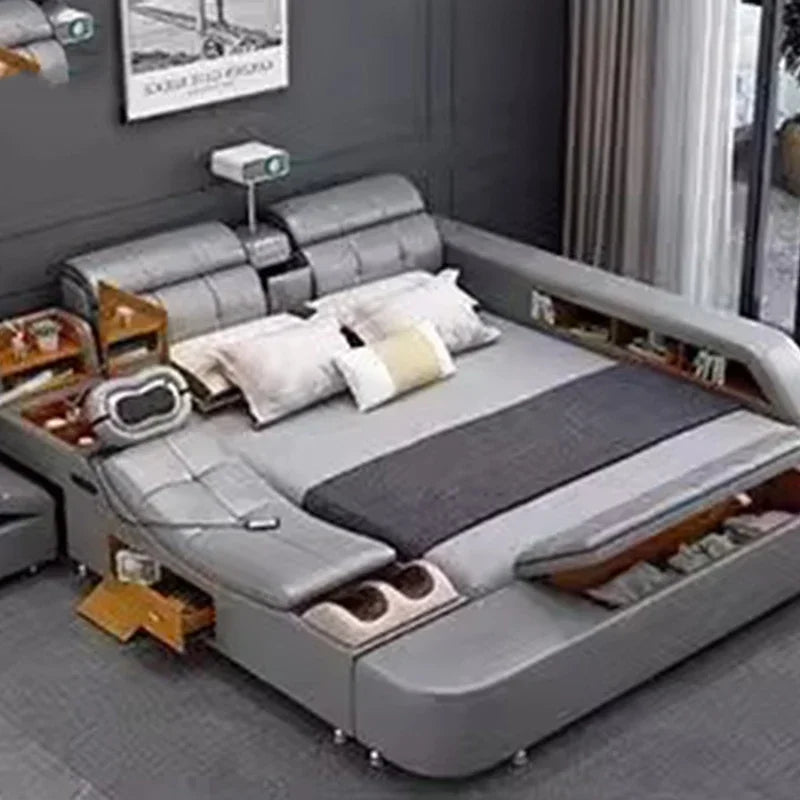 Double Smart Bed Modern Storage Queen Multifunctional Beauty Luxury Bed Sun Princess Sex Sleeping Camas De Casal Home Furniture