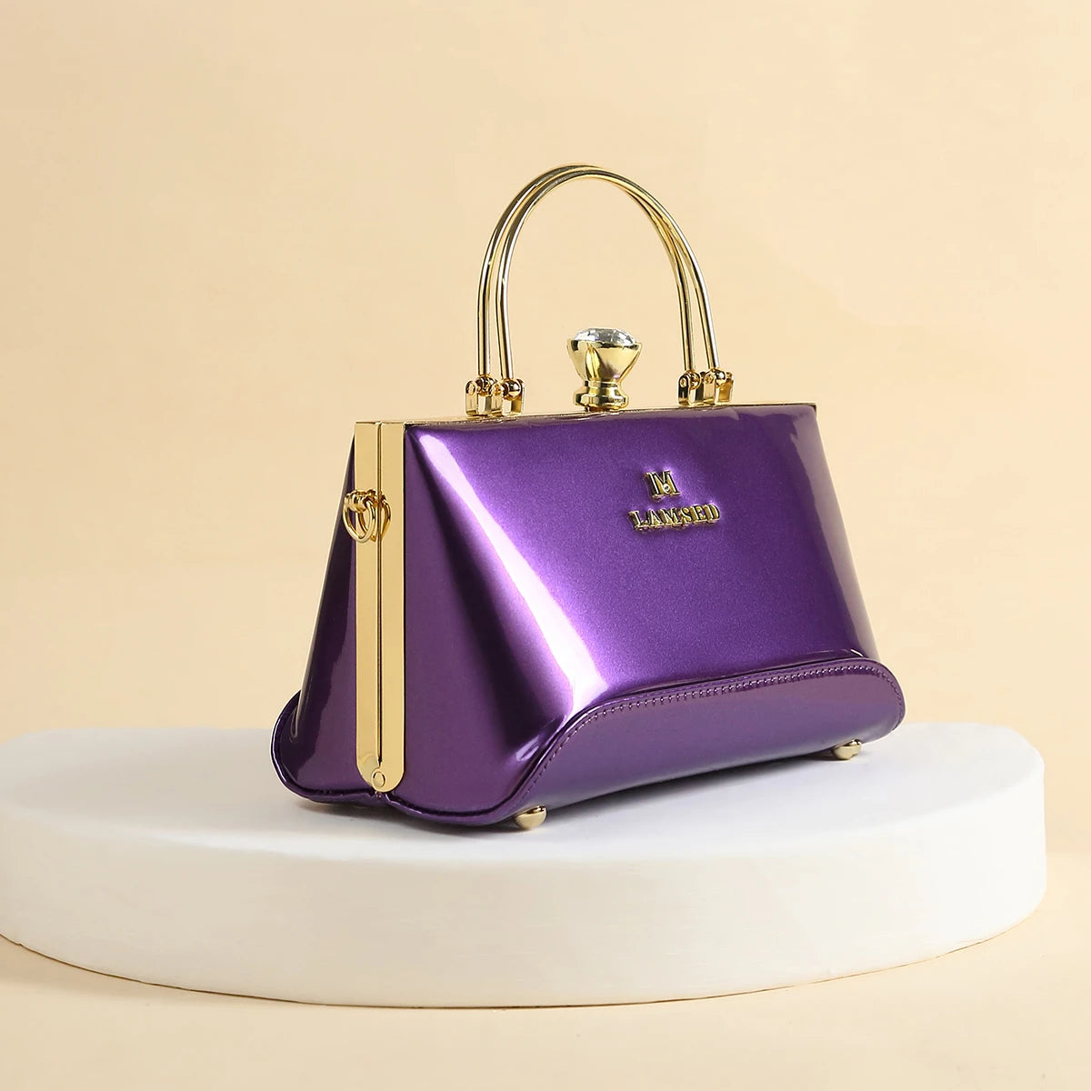 Chic Patent Leather Ladies Handbag - Stylish Top Handle, Spacious Satchel Bag - Timeless Elegance for Fashion-Forward Women