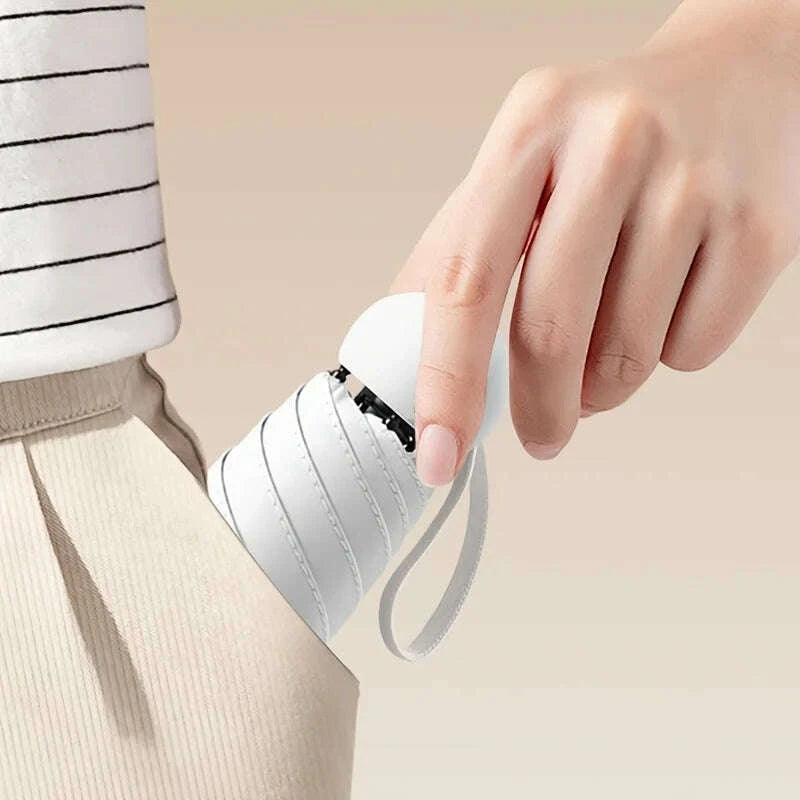 KIMLUD, Compact Travel Mini Umbrella Uv Protection Capsule Umbrella 5 Fold Ultra Lightweight Sunshade Umbrellas Protable Manual, KIMLUD Womens Clothes