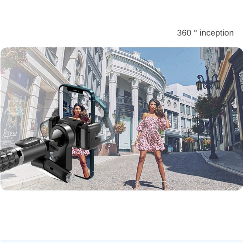 Desktop Following the shooting Mode Gimbal Stabilizer Selfie Stick Tripod with Fill Light for iPhone Cell Phone Smartphone