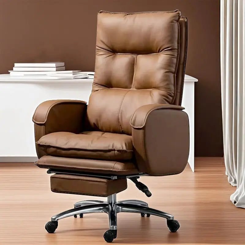 Ergonomic Executive Office Chair High Back Boss Chair Comfortable Swivel Computer Study Desk Reclining Sofa Chair