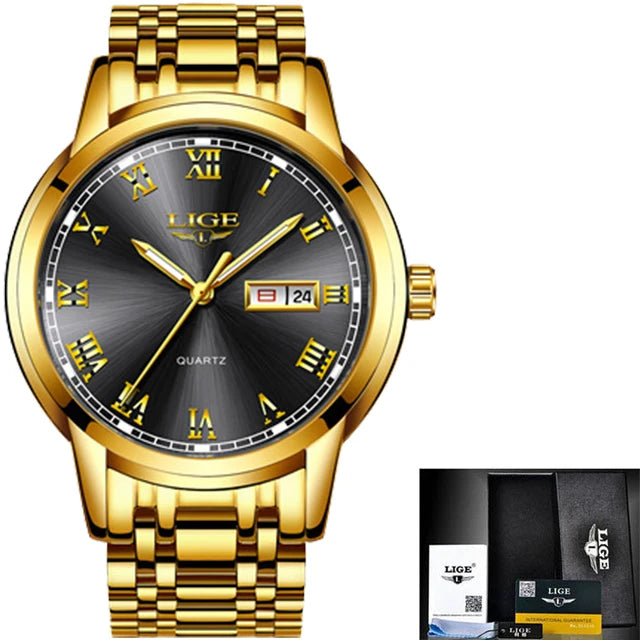 LIGE 2023 New Gold Watch Women Watches Ladies Creative Steel Women's Bracelet Watches Female Waterproof Clock Relogio Feminino