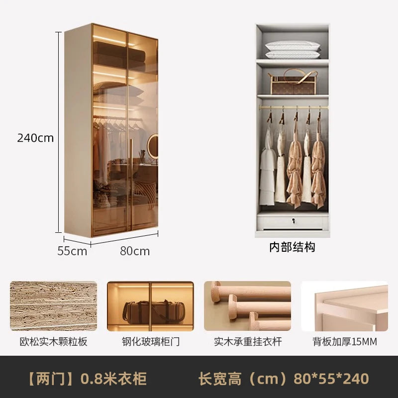 Fabric Open Closet Display Wooden Minimalist Modern Wardrobe Jewelry Cube Modular Wearable Storage Guarda Roupa Salon Furniture