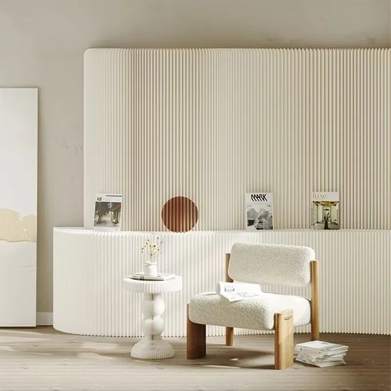 2M Height White Creative Home Decor Organ Paper Wall Screen Removable Folding Room Dividers Office Partition Baffle Fence