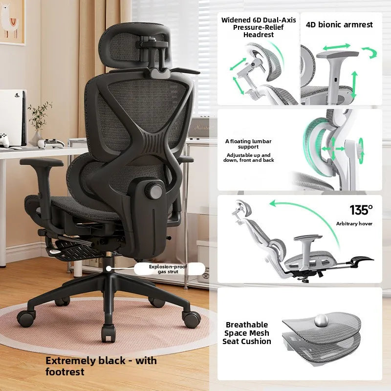 Office Chair – Adjustable Lumbar Support – Nylon Frame – Ergonomic | KIMLUD