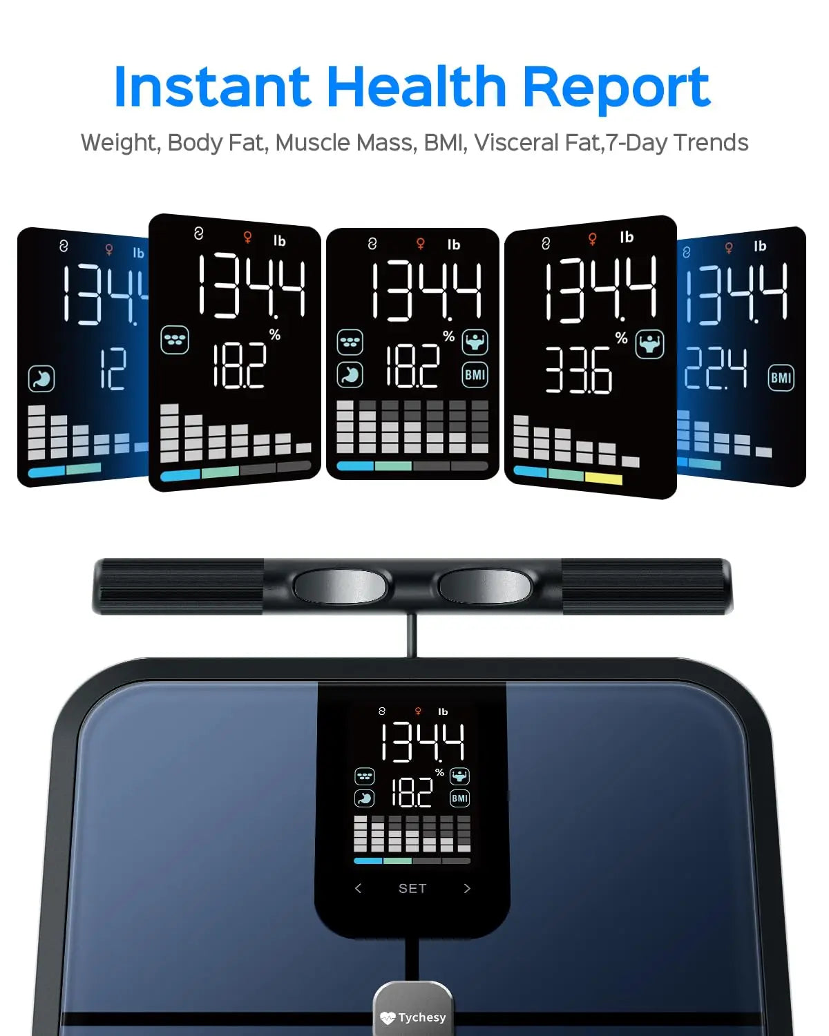 Smart Body Scale 8 Electrodes — Deep Cobalt Blue | KIMLUD