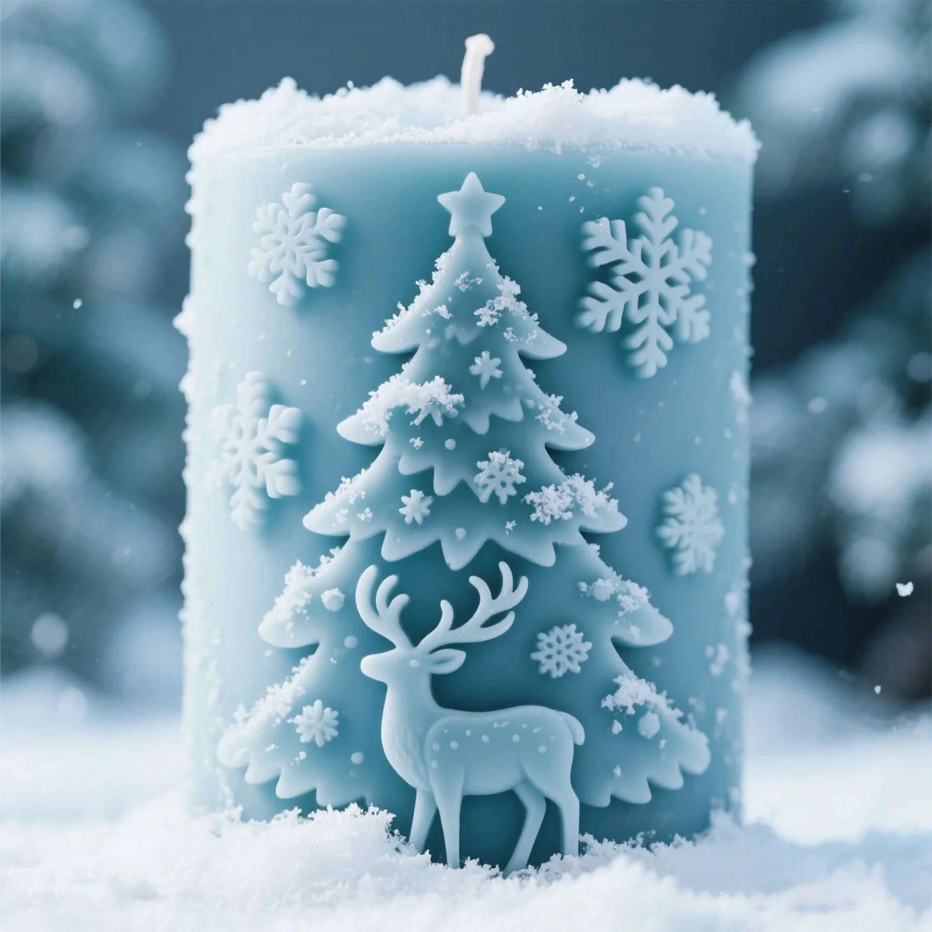 KIMLUD, 3D Relief Cylinder Christmas Snowflake Elk Silicone Candle Mold Christmas Tree Santa Aroma Plaster Mold Candle Making Supplies, KIMLUD Womens Clothes
