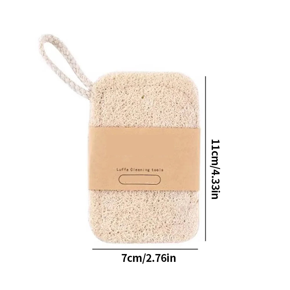 10PCS/5PCS/1PC - Double layer natural loofah sponge for kitchen cleaning, biodegradable, suitable for kitchen cleaning
