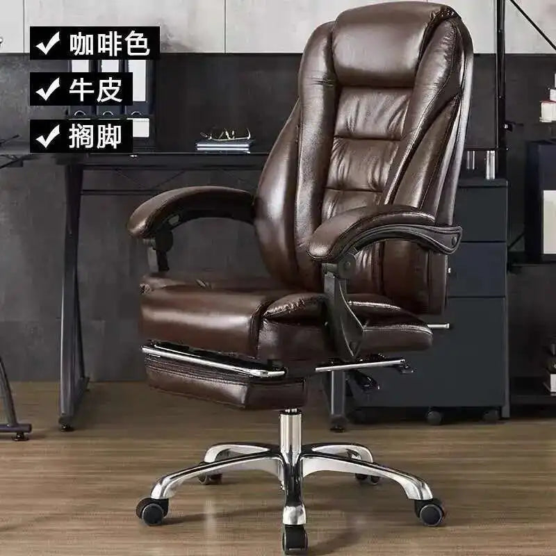 Executive Seat Office Chair Leather Study Wheels Modern Hand Relax Armchairs Library Fashion Cadeira Presidente Office Furniture