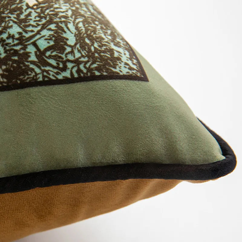 Green Jungle Wild Life Cushion Cover,Soft Qulity,Velvet Leopard Pillowcase,Shell Light,Luxury Designer Art Cushion,Home Decor