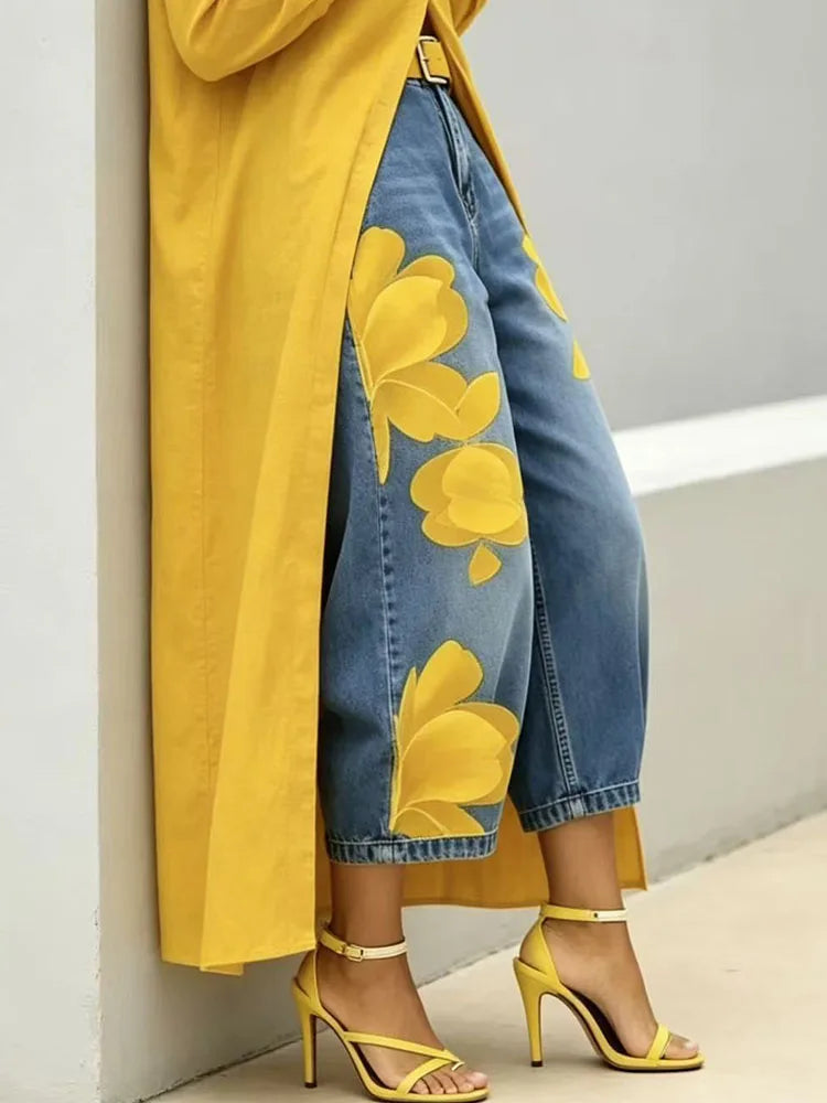 Broadcloth Patchwork Wide-Leg Pants — Black | KIMLUD