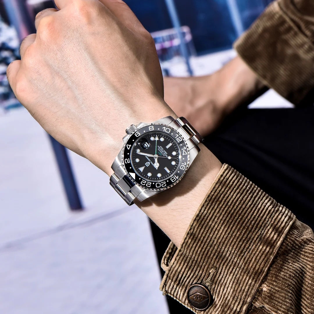 PAGANI DESIGN V4 GMT Watches Men's Luxury Automatic Mechanical Wristwatch Sapphire Glass 40MM Stainless Steel Waterproof Watch
