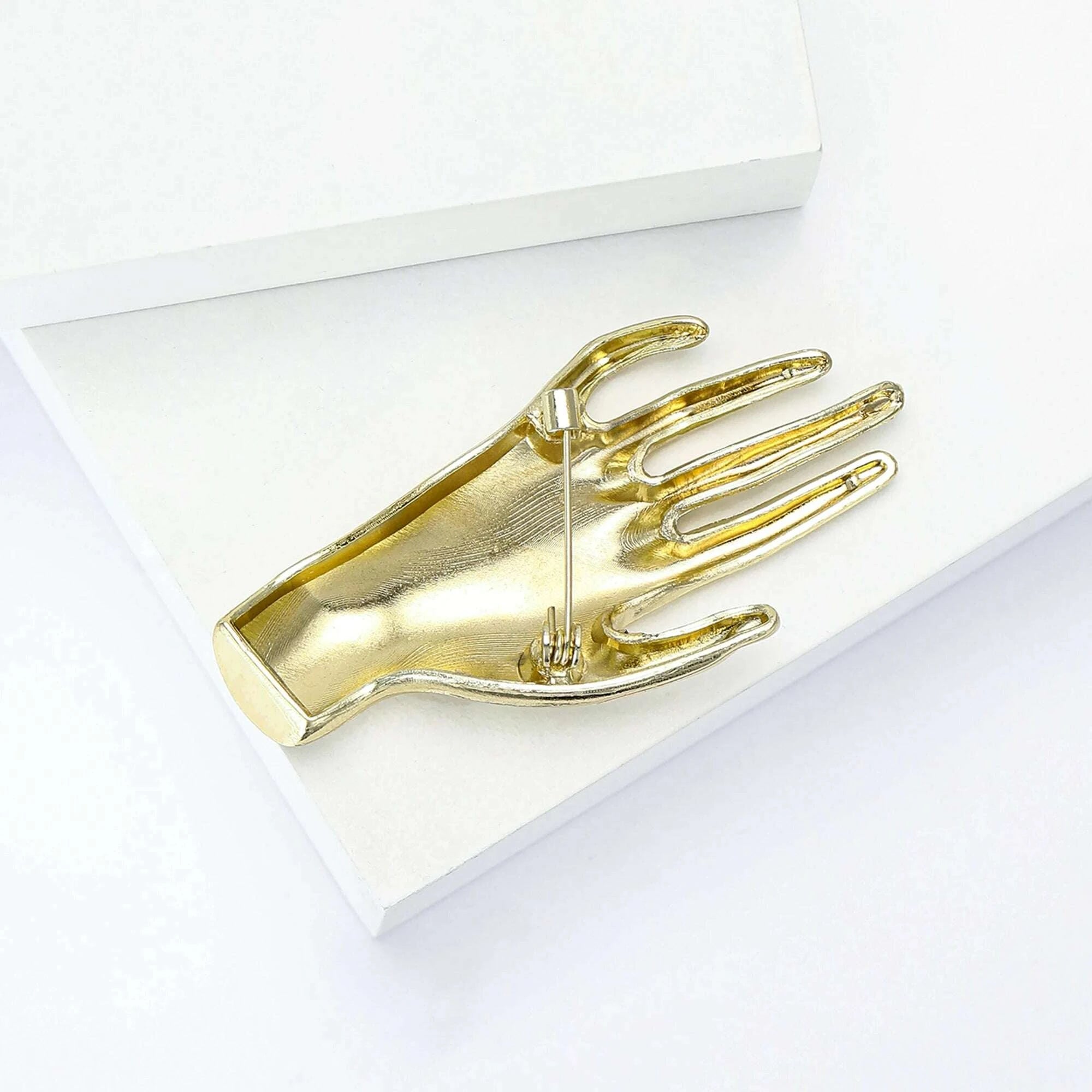 Glossy Hand Pins for Women Unisex Glossy Character Brooches Office Party Friend Gifts Jewelry Accessories