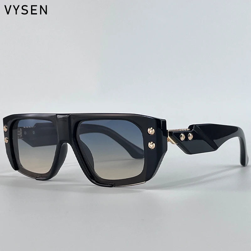Steampunk Square Sunglasses Polarized — Black | KIMLUD