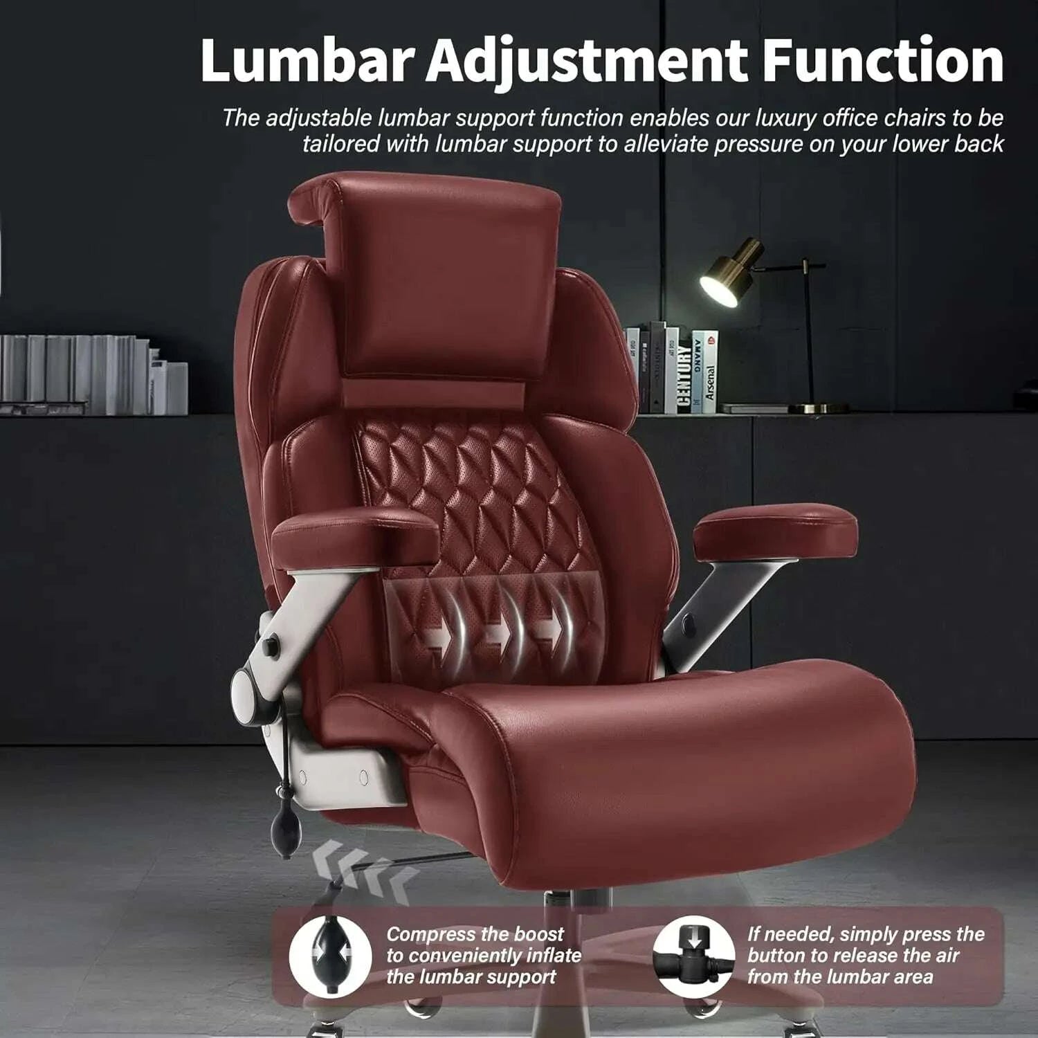 KIMLUD, Big and Tall Office Chair 700lbs - Adjustable Headrest&Lumbar Support, 3D Flip Arms, Large Wheels &Heavy Duty Metal Base, KIMLUD Womens Clothes