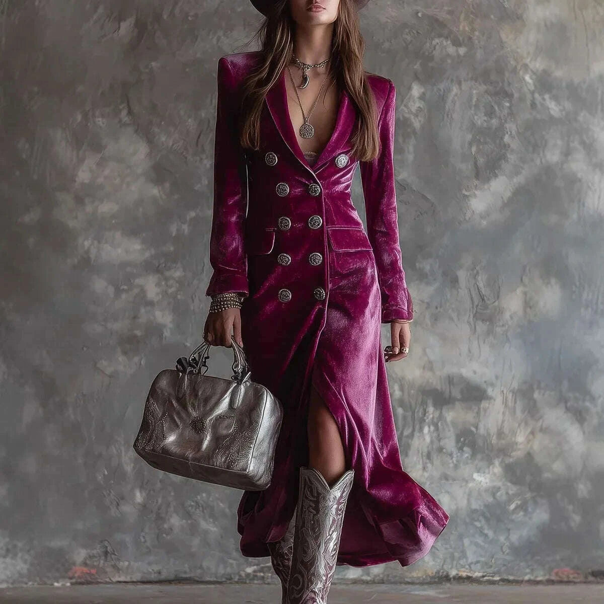 velvet-double-breasted-dress-for-womens-long-sleeve-lapel-collar-split-hem-elegant-vintage-casual-slim-fall-winter-midi-dresskimlud-womens-fashion-34623814