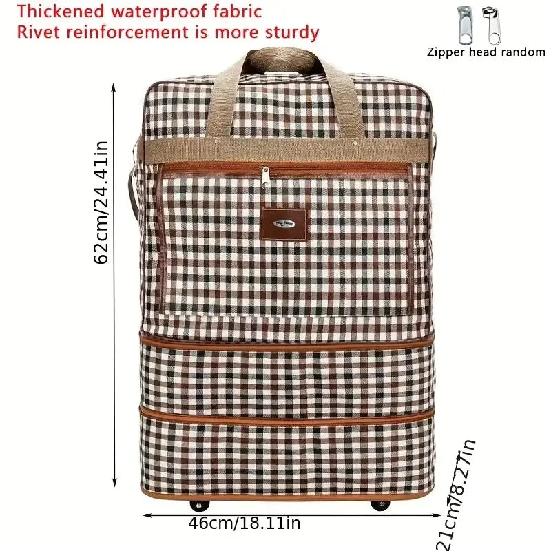 KIMLUD, Expandable Extra Large Wheeled Duffel Bag Durable, Lightweight&Multi-Layer for Easy Travel and Storage weekend or overnight bag, KIMLUD Womens Clothes