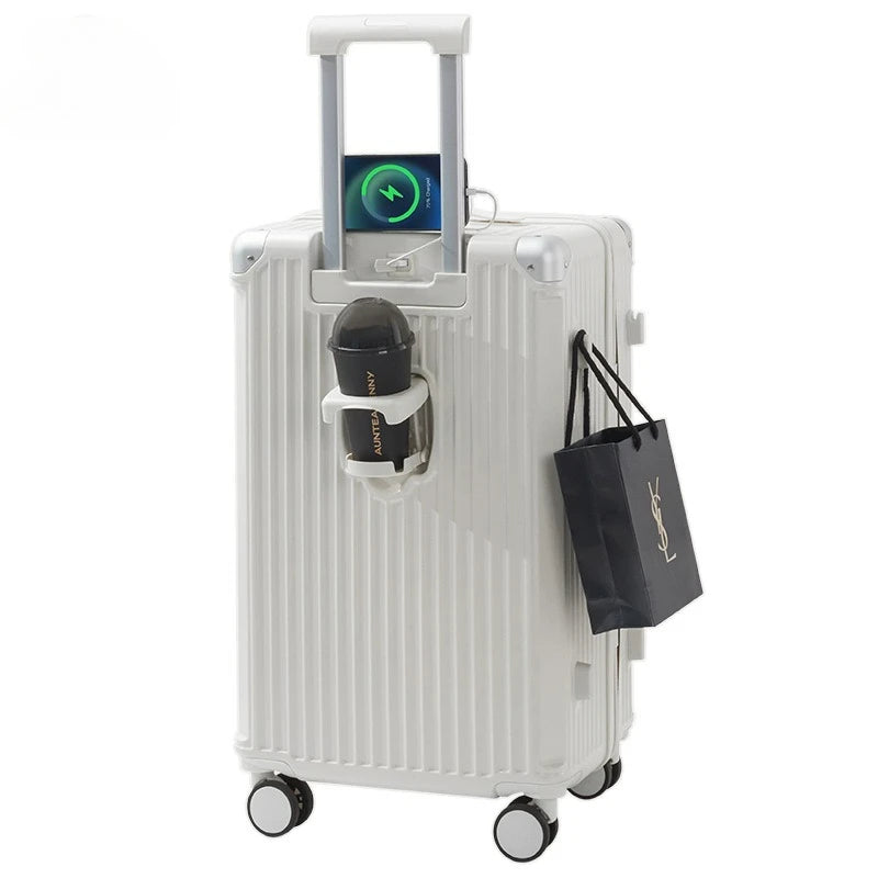 Trolley Luggage Bag Combination Lock Zipper Travel Suitcase on Wheels Large Capacity ABS+PC Lightweight Luggage