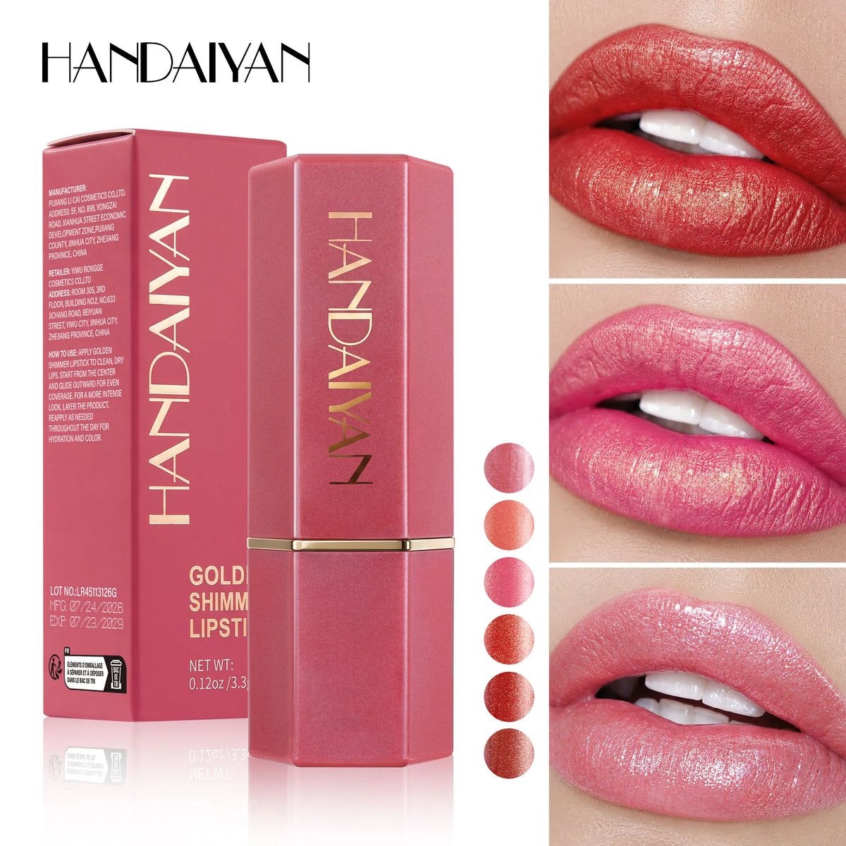 Lipstick – Waterproof – Matte Finish – Metallic Red | KIMLUD
