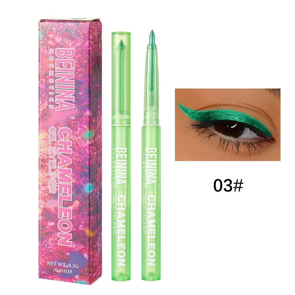 Metallic Chameleon Eyeliner Gel Pen Glitter Multicolor Effect Waterproof Quick Dry — Blue | KIMLUD