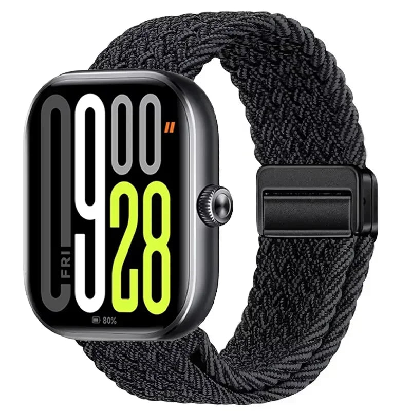 Magnetic Braided Nylon Loop Band for Xiaomi Redmi Watch 6 5 4 Strap Adjustable Sport Replacement Correa Bracelet Mi Band 9 8 Pro