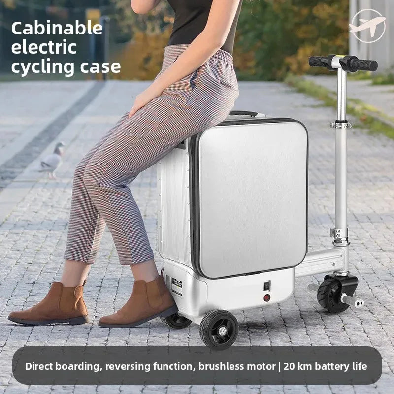 Electric Suitcase Scooter Can Ride 20 Inches Front Open Cover Boarding Password Suitcase Multi-function Pull
