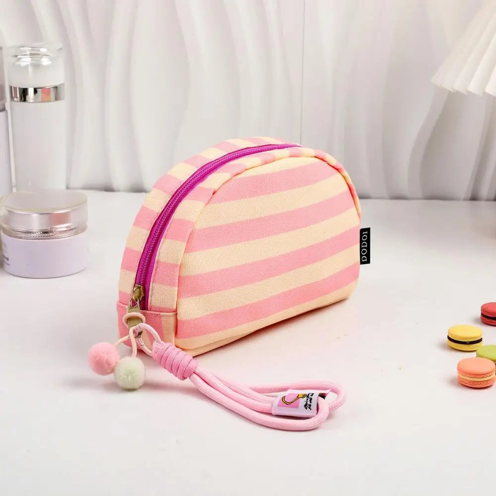 Striped Polyester Clutch Bag Small — Multicolor | KIMLUD