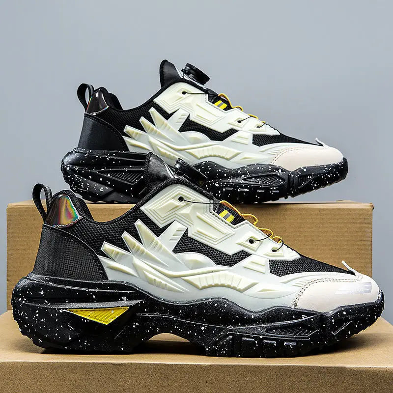 Men's Sports Shoes Hot Sale Of The Season Autumn Thick Bottom Casual Dad Shoes Hong Kong Style Breathable Mesh Upper Rubber O...