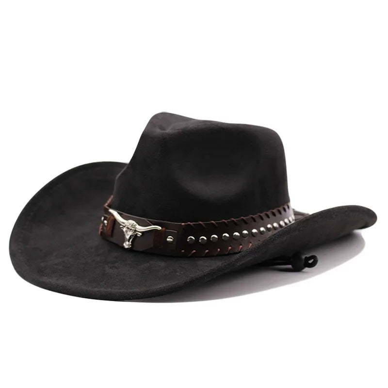 Felt Western Cowboy Hat With Bullhead Rivets — Sand | KIMLUD