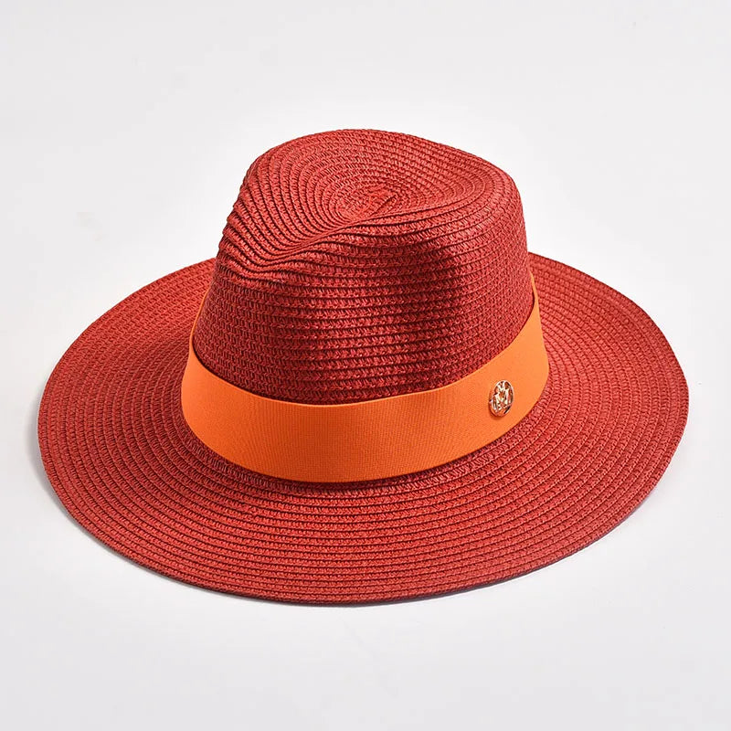 Panama Style Sun Hats Ribbon Decoration — Natural | KIMLUD