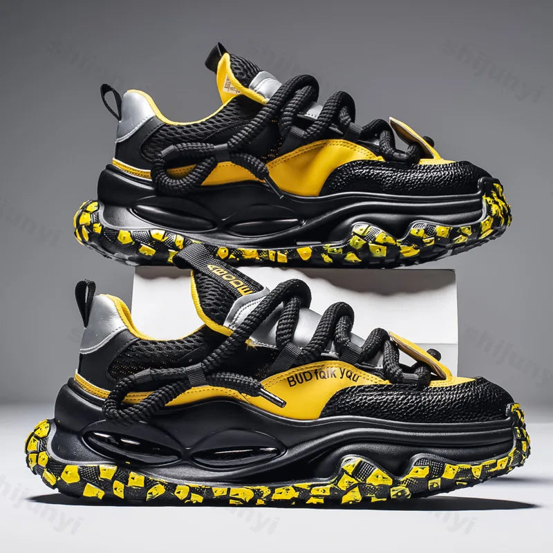 Fashion Trend Casual Low Top Non Slip Sport Shoes for Men 2025 Autumn New Mesh Breathable Comfortable Versatile Chunky sneakers
