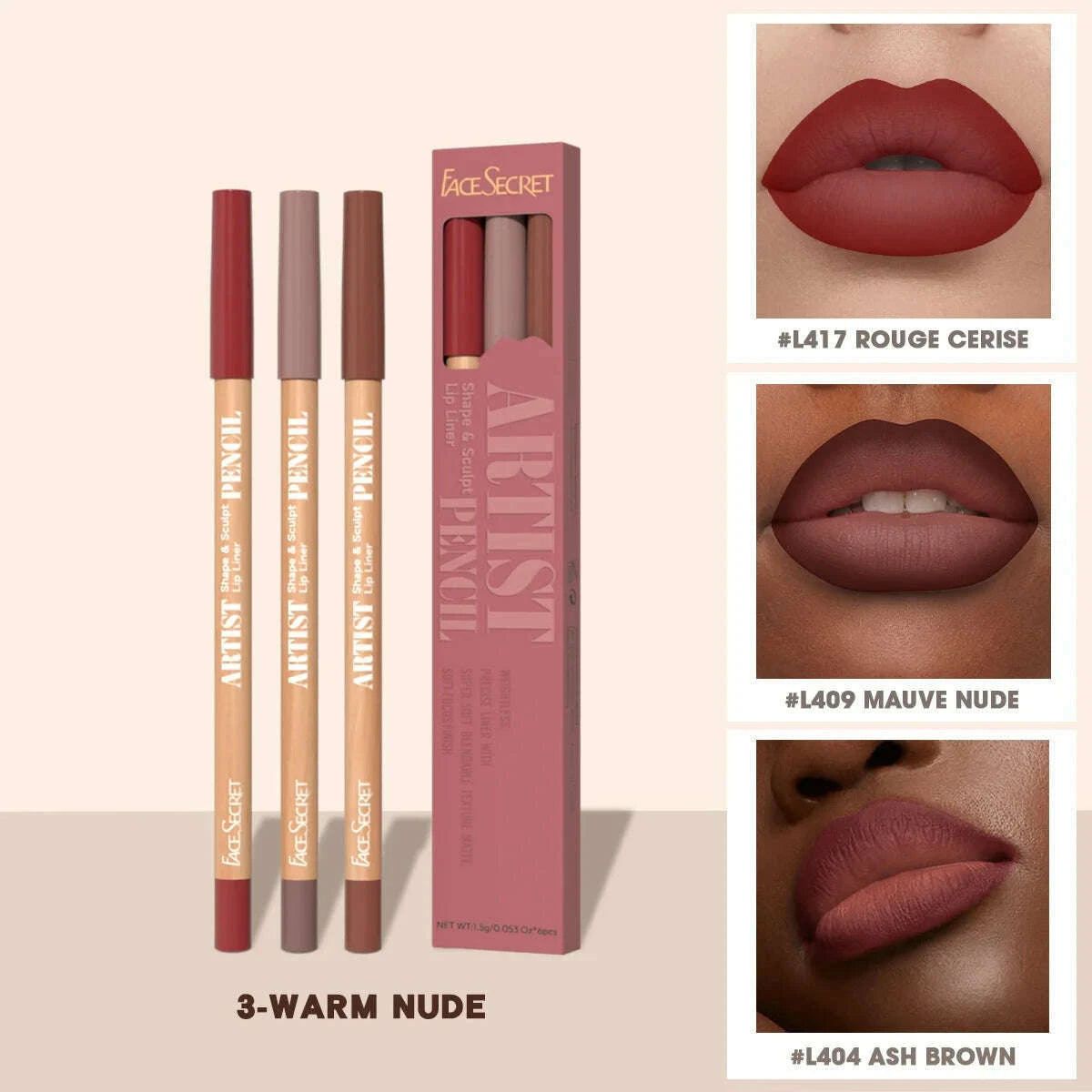 face-secret-4pcssetmoisturizing-fresh-lightweight-plumping-lip-gloss-with-brown-lipliner-set-non-sticky-liquid-lipstick-makeup-kimlud-kimlud-33919087
