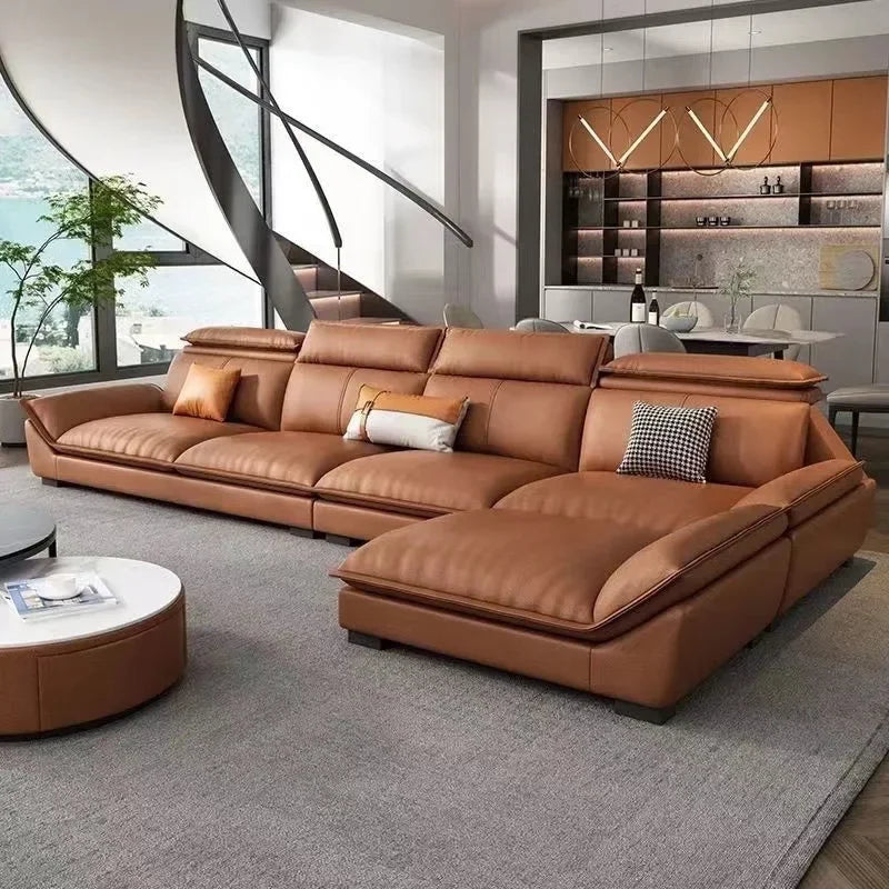 z Modern Home Decoration Microfiber Fabric Furniture Modern Luxury L-Shaped Sofa Living Room Combination Sofa