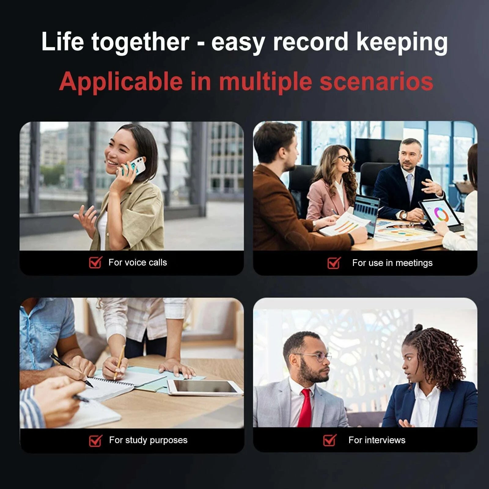 KIMLUD, 64G AI Voice Recorder Transcribe & Summarize Audio Recorder Transcribe & Summarization with ChatGPT for Meetings/Calls, KIMLUD Womens Clothes