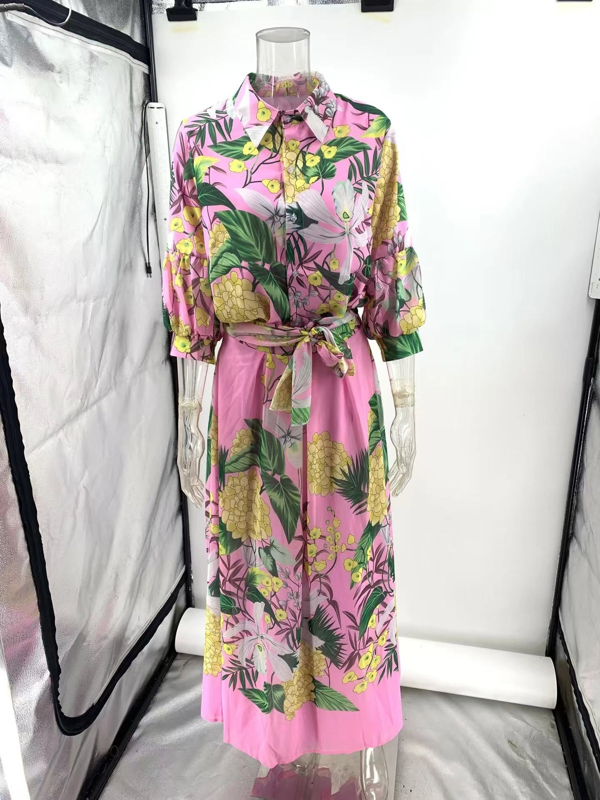 Floral Dress Set – Blouse and Dress – Polyester Cotton | KIMLUD