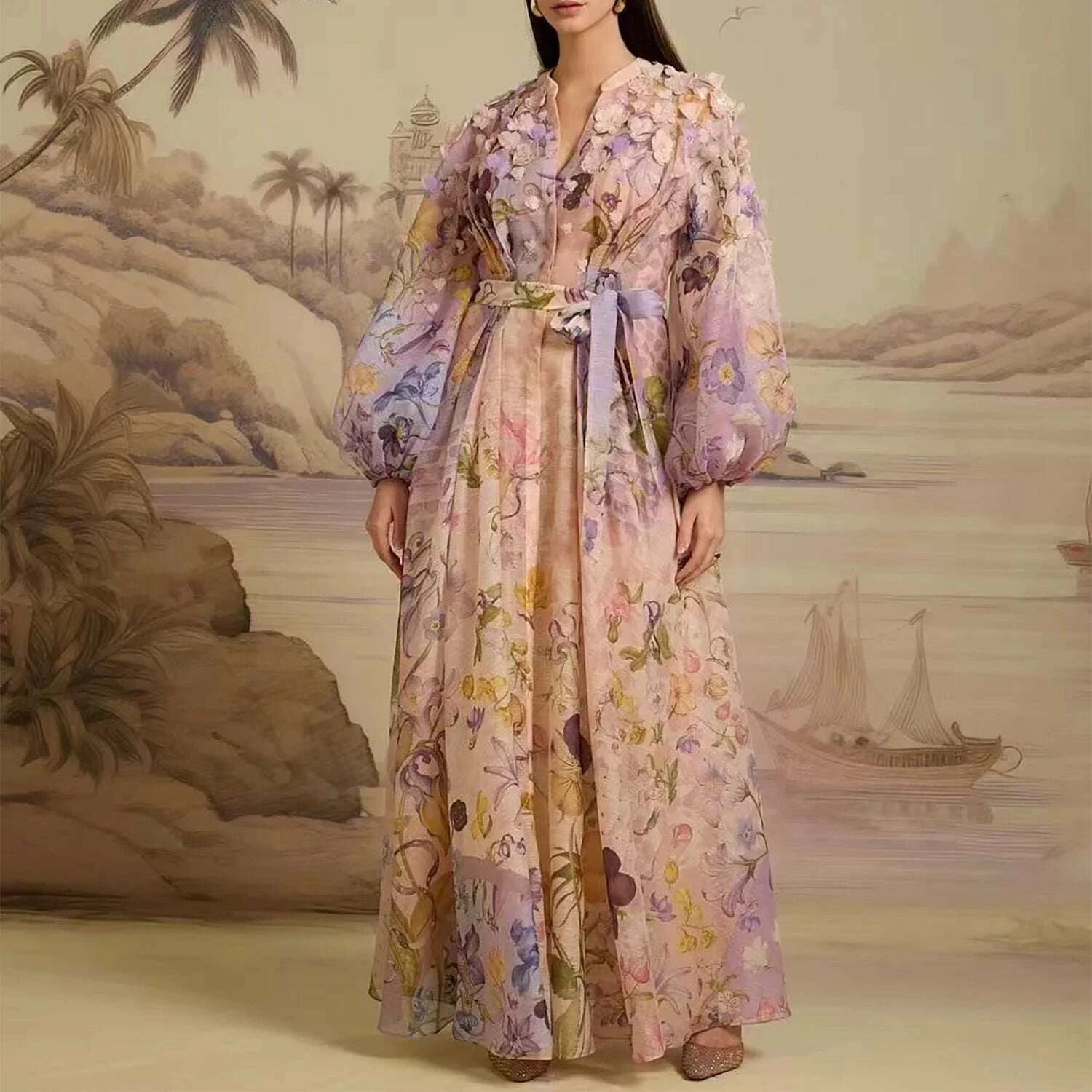 heavy-embellied-floral-print-maxi-dr-court-sle-lantern-sve-midi-waist-spring-autumn-ladies-holiday-drkimludkimlud-35578272