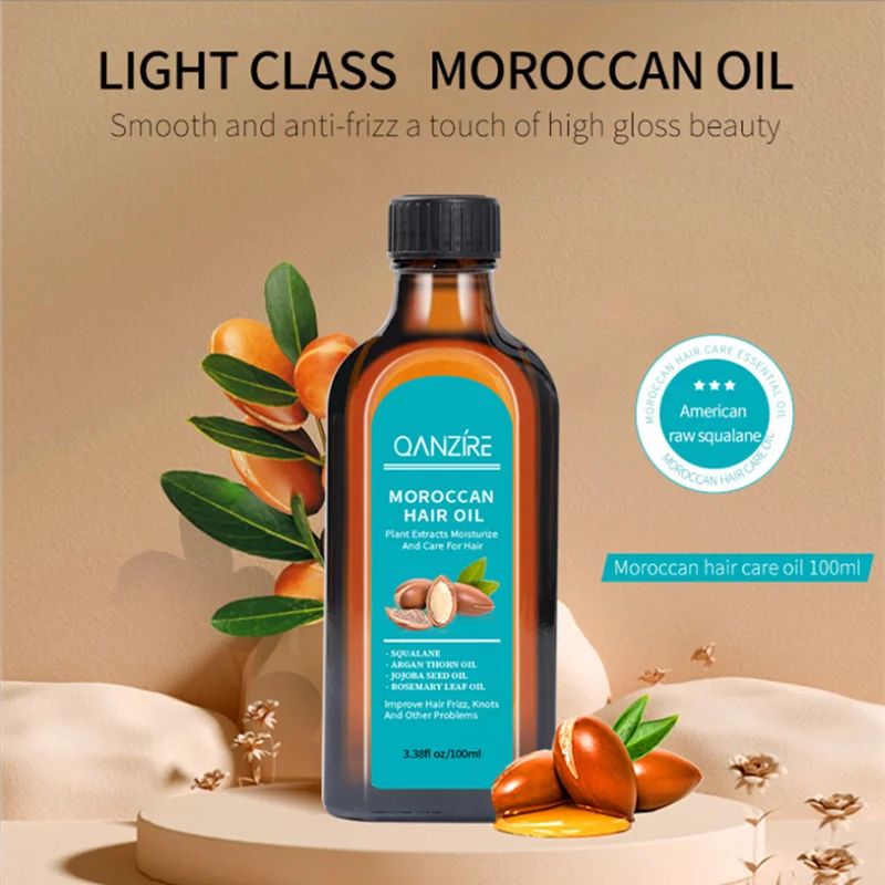 100ml Plant Morocco Argan Oil No-wash Hair Care Scalp Essential Oil For Repairing Dry Damage Hair Treatment - KIMLUD