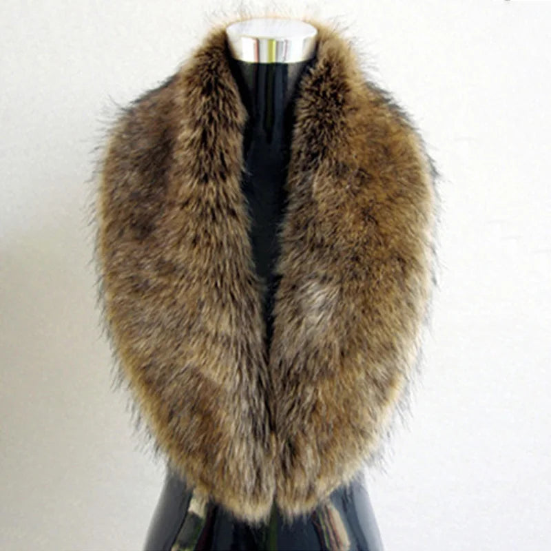 100Cm Artificial Fox Fur Scarf For Women Winter Warm Faux Fur Collar Lady Shawl Woolen Windbreaker Decoration Coat Hat Accessory