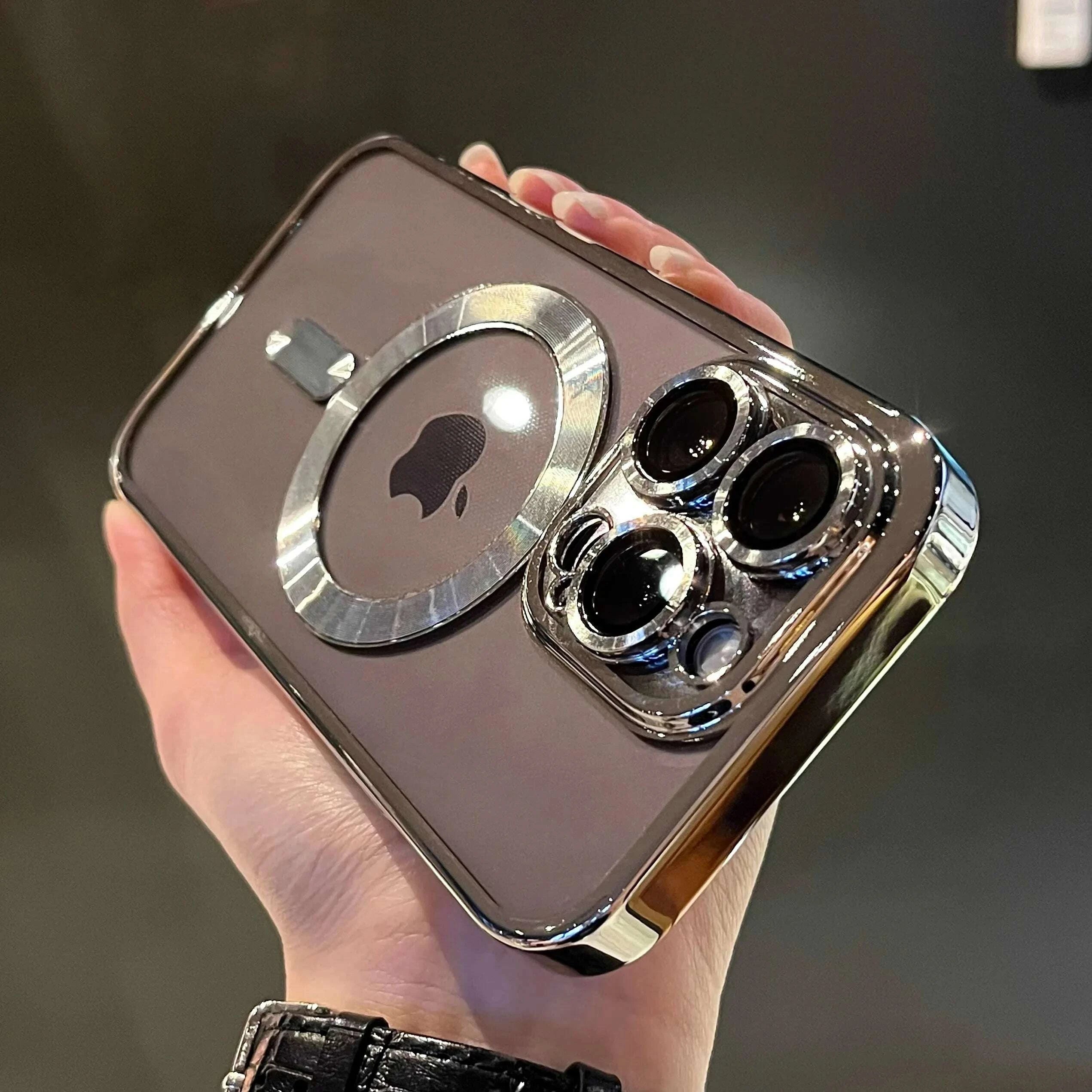 KIMLUD, Luxury Magnetic Plating Clear Case For Magsafe Wireless Charging iPhone 11 12 13 14 15 16 17 Pro Max Air Plus Shockproof Cover, KIMLUD Womens Clothes