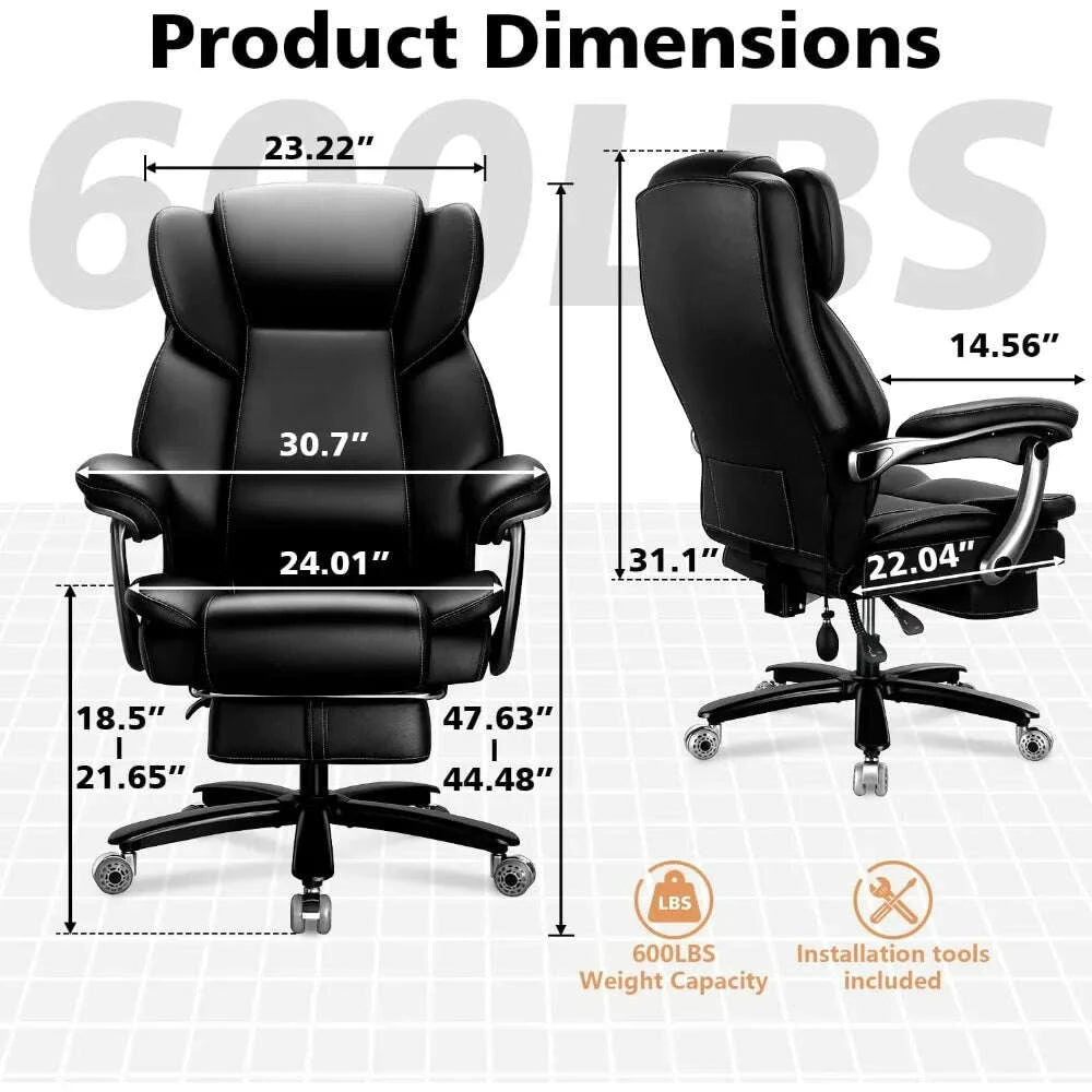 KIMLUD, 600lbs Big and Tall Office Chair for Heavy People,Heavy Duty Comfy Executive Office Desk Chair with Adjustable Lumbar Support, KIMLUD Womens Clothes