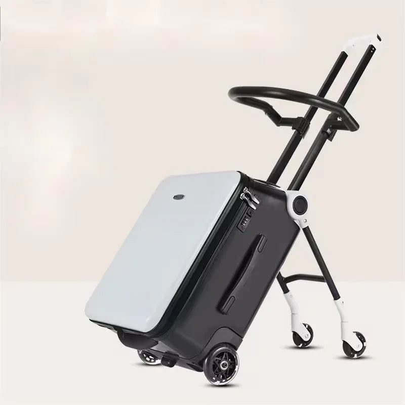 Waterproof ABS Carry-On Luggage For Kids Travel Companion With Multi-Function Design — Sky-Blue | KIMLUD